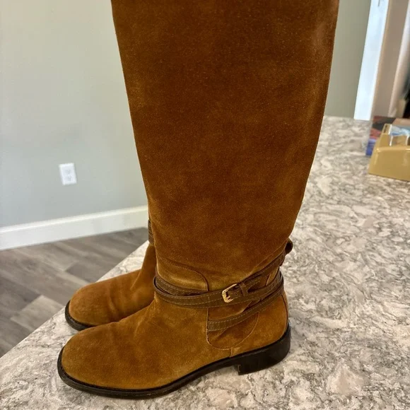 Louis Vuitton brown tall suede riding boots size 41 USA 9 1/2